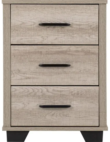 Oliver 3 Drawer Bedside Locker - Light Oak Effect