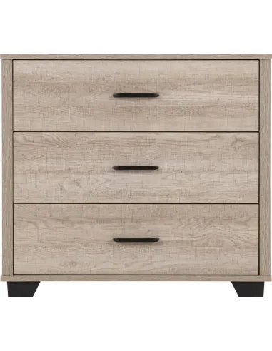 Oliver 3 Drawer Chest - Light Oak Effect