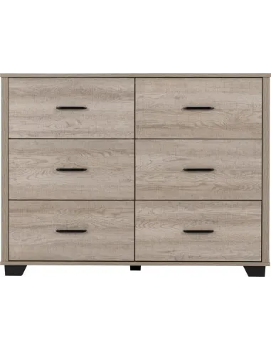 Oliver 6 Drawer Chest - Light Oak Effect