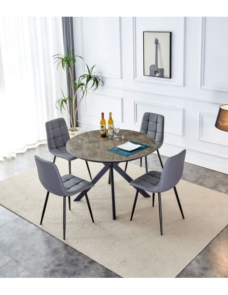 Drea 1.1m Round Dining Table - Grey