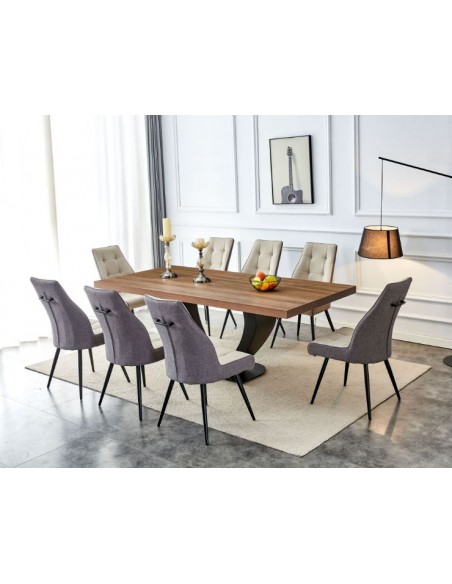 Hugo 2.1 Dining Table - Walnut with Pedestal Leg