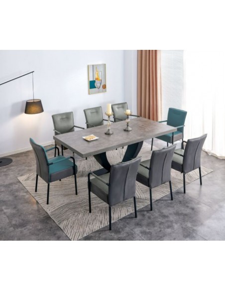 Hugo 2.1m Dining Table - Grey with Pedestal Leg