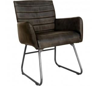 Leather & Iron Chair - Dark...