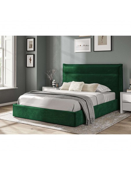 Harrison 4ft6 Ottoman Fabric Bed - Green Velvet