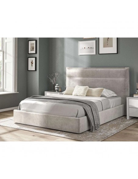 Harrison 4ft6 Ottoman Fabric Bed - Silvery Grey Velvet