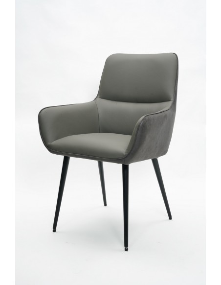 Rebecca Dining Chair - Grey Leather