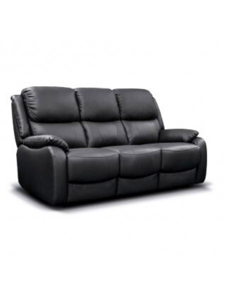 Emilio 3 Seater Fixed Sofa - Black