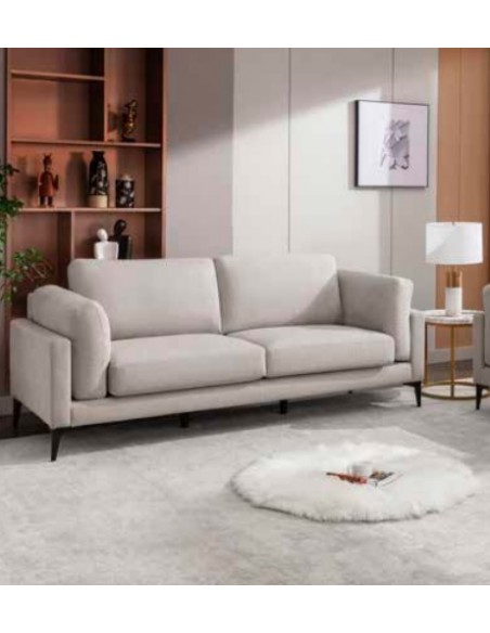 Rupert 3 Seater Fixed Sofa - Grey Fabric