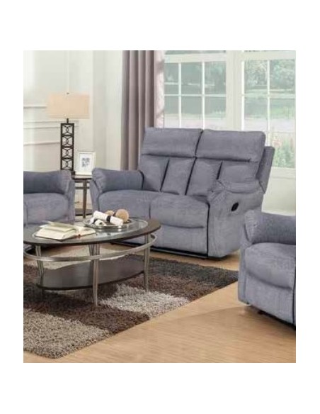 Davenport 2 Seater Recliner Sofa - Grey Fabric