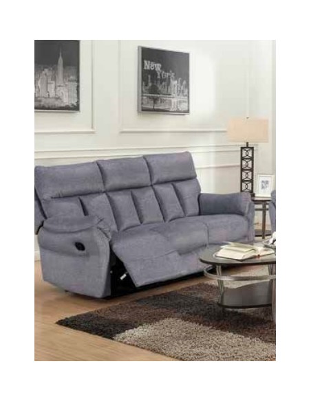 Davenport 3 Seater Recliner Sofa - Grey Fabric