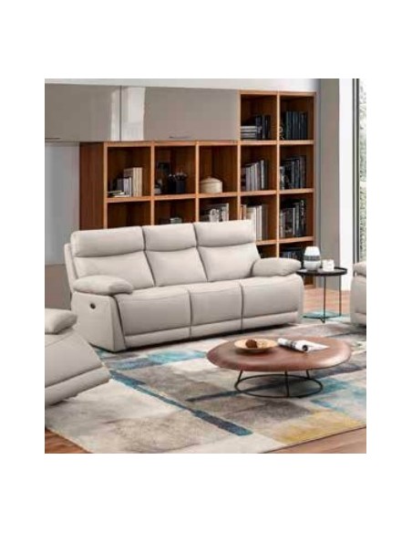 Brama Electric 3 seater Sofa - Grey Leather