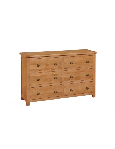 Aintree 3+3 Drawer Wide Chest - Oak