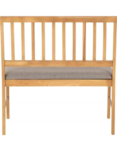 Austin Dining Bench - Oak Effect/Grey Fabric