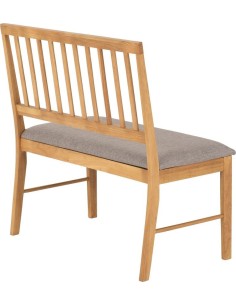 Austin Dining Bench - Oak Effect/Grey Fabric 2