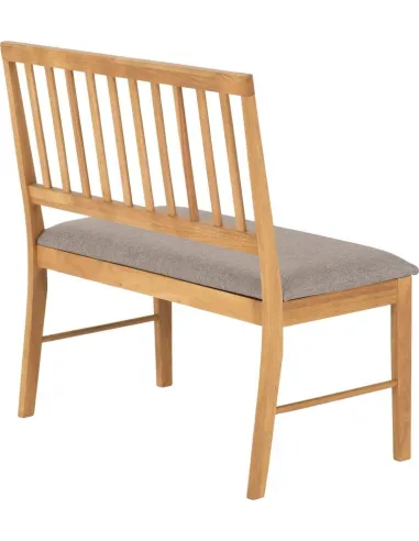 Austin Dining Bench - Oak Effect/Grey Fabric