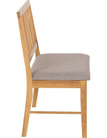 Austin Dining Bench - Oak Effect/Grey Fabric