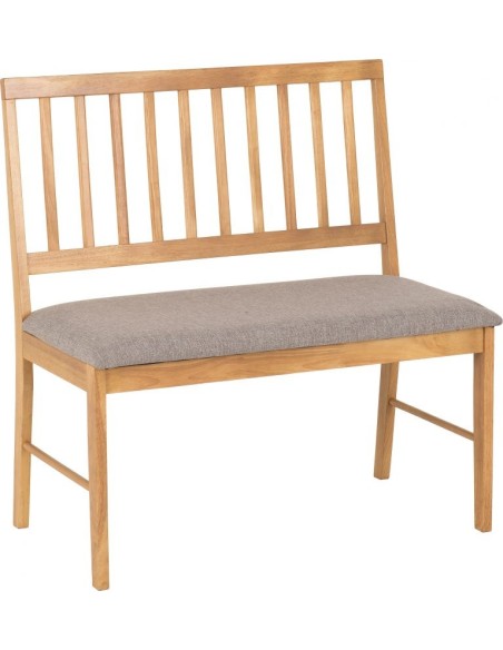 Austin Dining Bench - Oak Effect/Grey Fabric