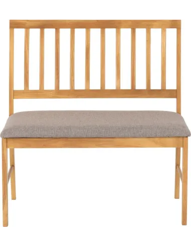 Austin Dining Bench - Oak Effect/Grey Fabric
