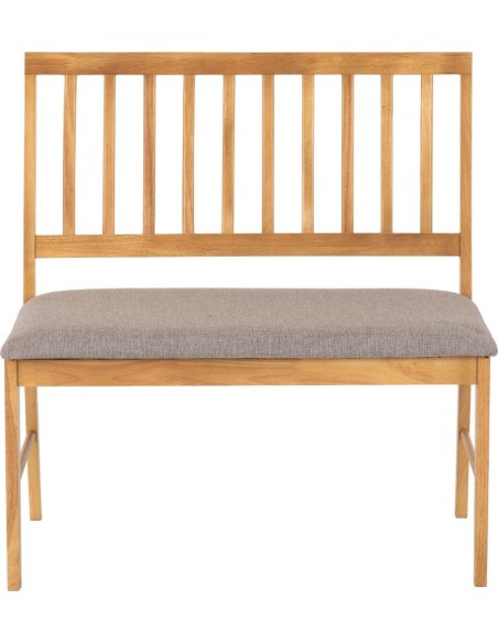 Austin Dining Bench - Oak Effect/Grey Fabric