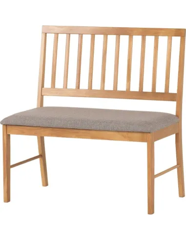 Austin Dining Bench - Oak Effect/Grey Fabric