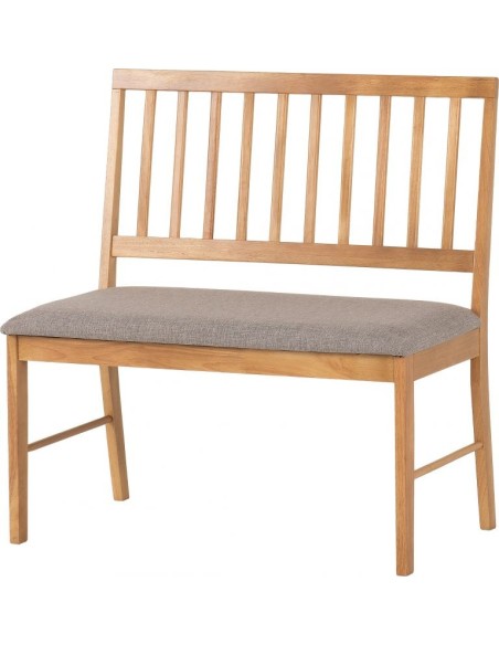 Austin Dining Bench - Oak Effect/Grey Fabric