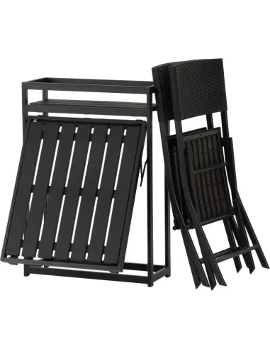 Foldaway 1+2 Garden Set - Black