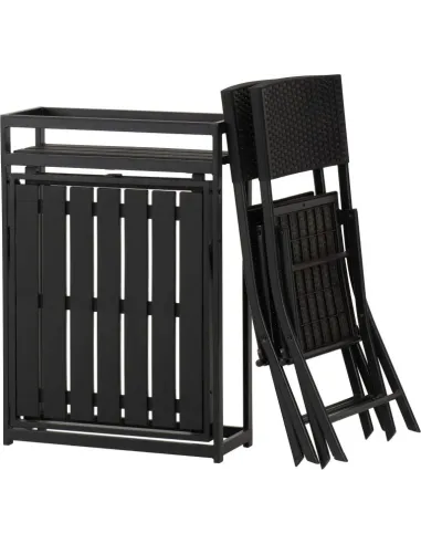 Foldaway 1+2 Garden Set - Black