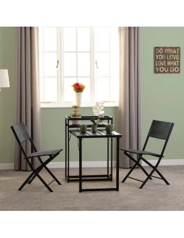 Foldaway 1+2 Garden Set - Black