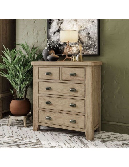 Rusper 2+3 Drawer Chest - Warm Oak