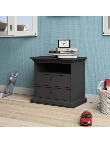 Paris Extra Large Bedside  - Grey