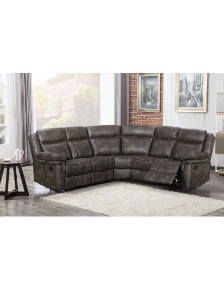 Brody Corner Sofa - Grey Leathaire