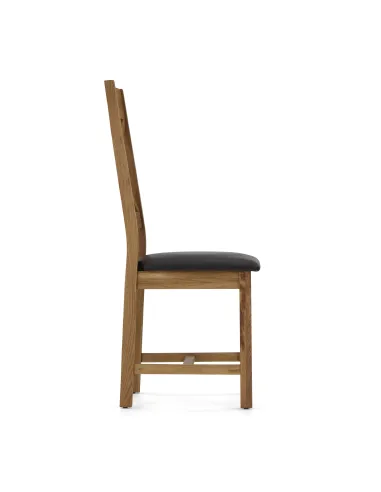 Astoria Cross Back Dining Chair With PU Seat - Warm Wax