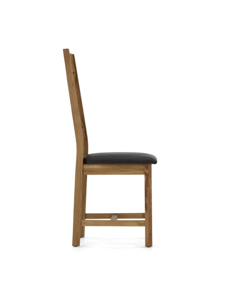 Astoria Cross Back Dining Chair With PU Seat - Warm Wax