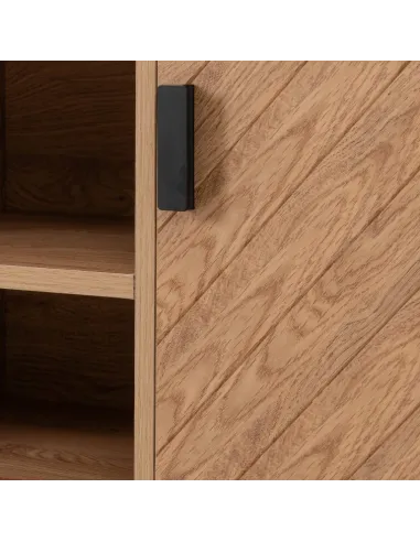 Leon 2 Door TV Unit - Medium Oak Effect