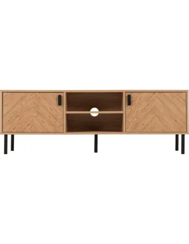Leon 2 Door TV Unit - Medium Oak Effect