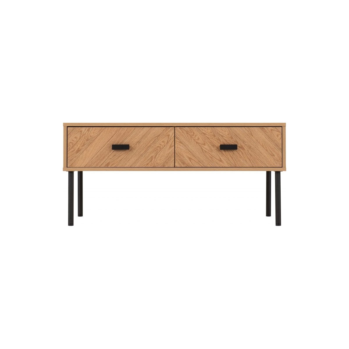Leon 2 Drawer Coffee Table - Medium Oak Effect