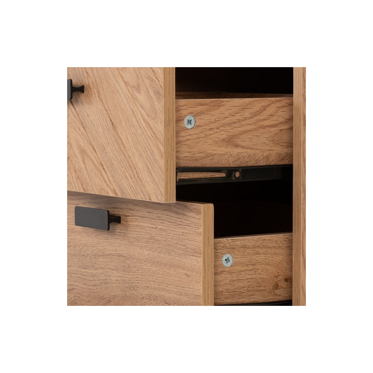 Leon 3 Drawer Bedside Locker - Medium Oak Effect