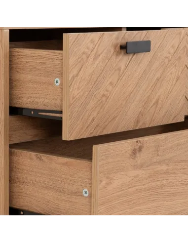 Leon 3+2 Drawer Chest - Medium Oak Effect