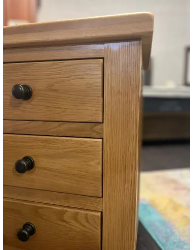 Lancaster 3 Drawer Bedside Locker - Solid Oak