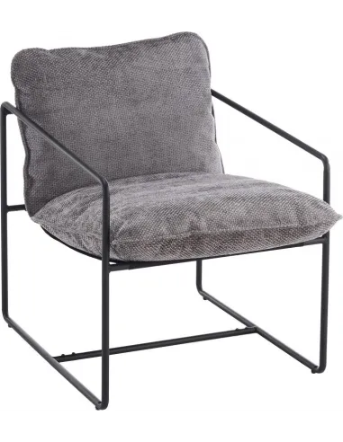 Tivoli Occasional Chair - Black  Metal/Grey Fabric