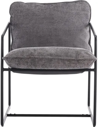 Tivoli Occasional Chair - Black  Metal/Grey Fabric
