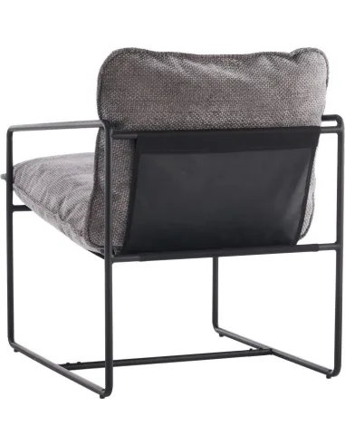 Tivoli Occasional Chair - Black  Metal/Grey Fabric