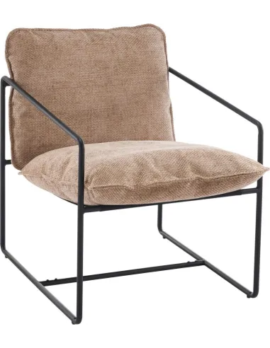 Tivoli Occasional Chair - Black  Metal/Champagne Fabric