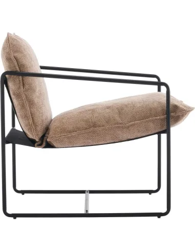 Tivoli Occasional Chair - Black  Metal/Champagne Fabric