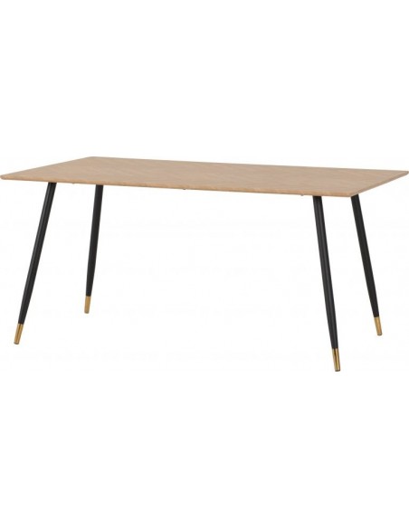 Hamilton Large Dining Table - Medium Oak/Black