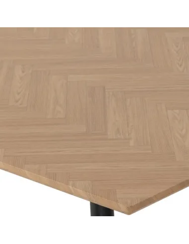 Hamilton Large Dining Table - Medium Oak Effect/Black