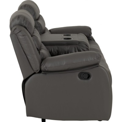 Roma 3+2 Seater Recliner Sofa Suite - Grey PU