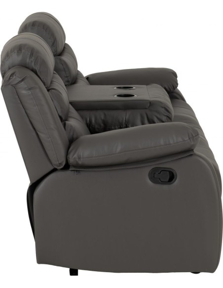 Roma 3+2 Seater Recliner Sofa Suite - Grey PU