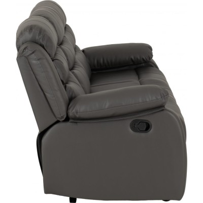 Roma 3+2 Seater Recliner Sofa Suite - Grey PU