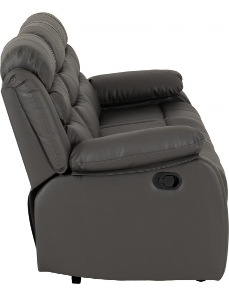Roma 3+2 Seater Recliner Sofa Suite - Grey PU